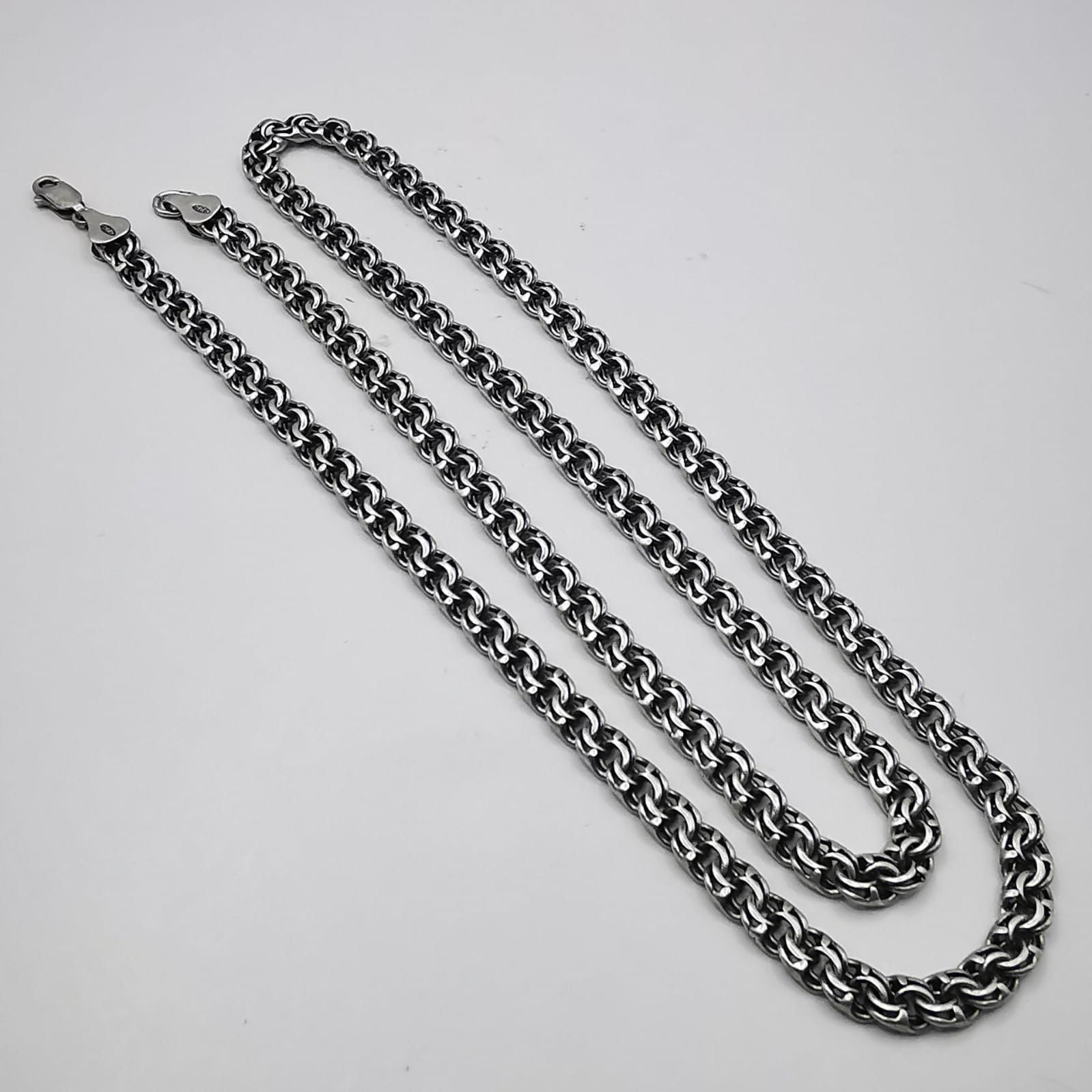 Sterling Silver Vintage Jewelry Chain, 925 Sterling Silver, Signed 28,28g Size ONE SIZE - 1 Thumbnail