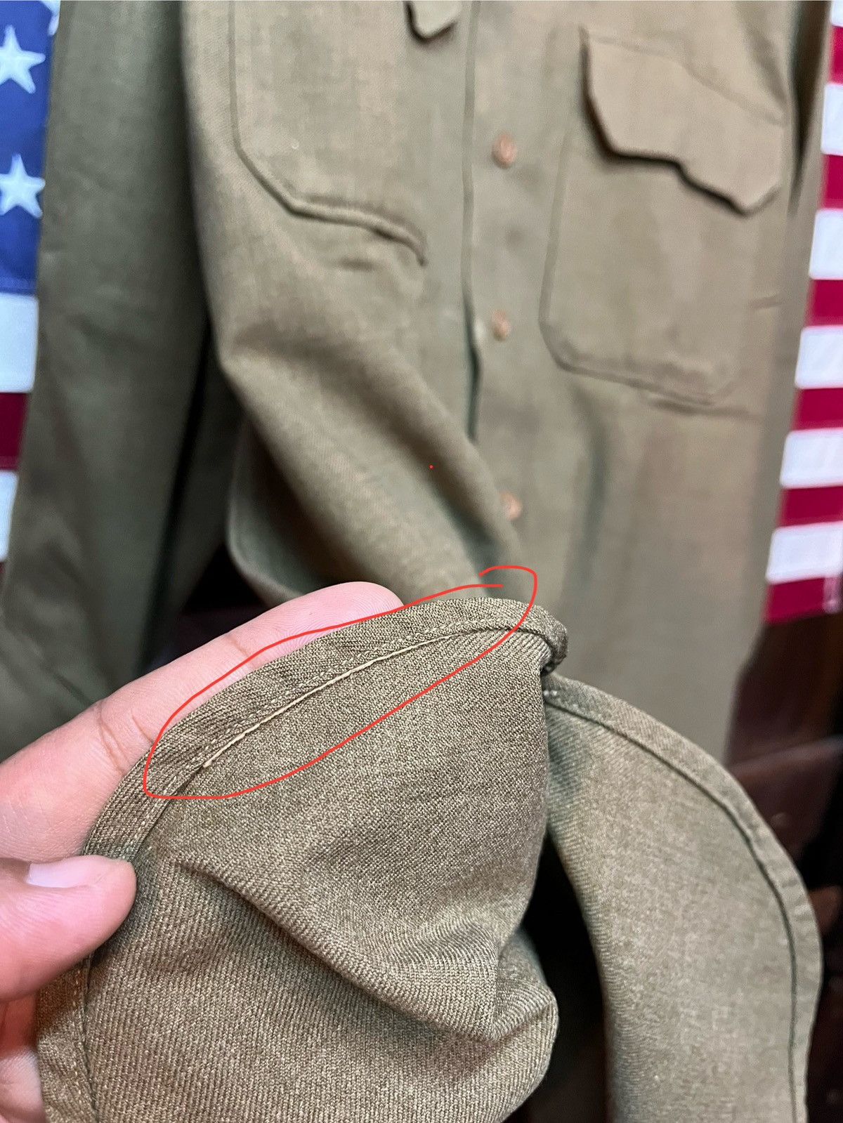 Other True Vintage 1940s WWII US Army M37 Work Shirt Size US L / EU 52-54 / 3 - 5 Thumbnail