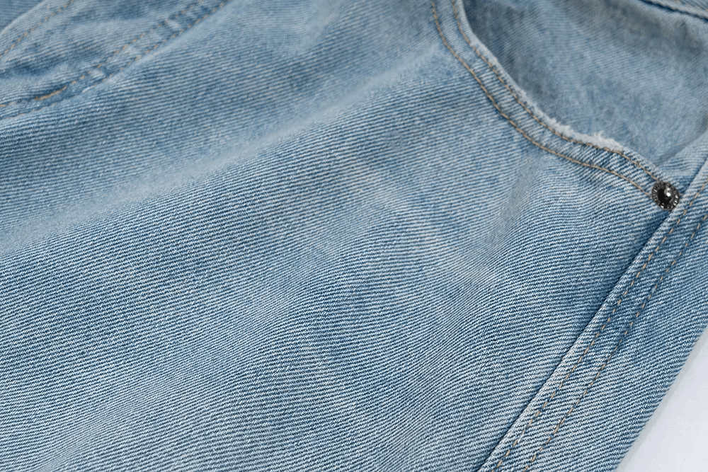 Jean × Vintage Heavy Washed Faded Blue Ripped Baggy jeans Size US 34 / EU 50 - 6 Thumbnail