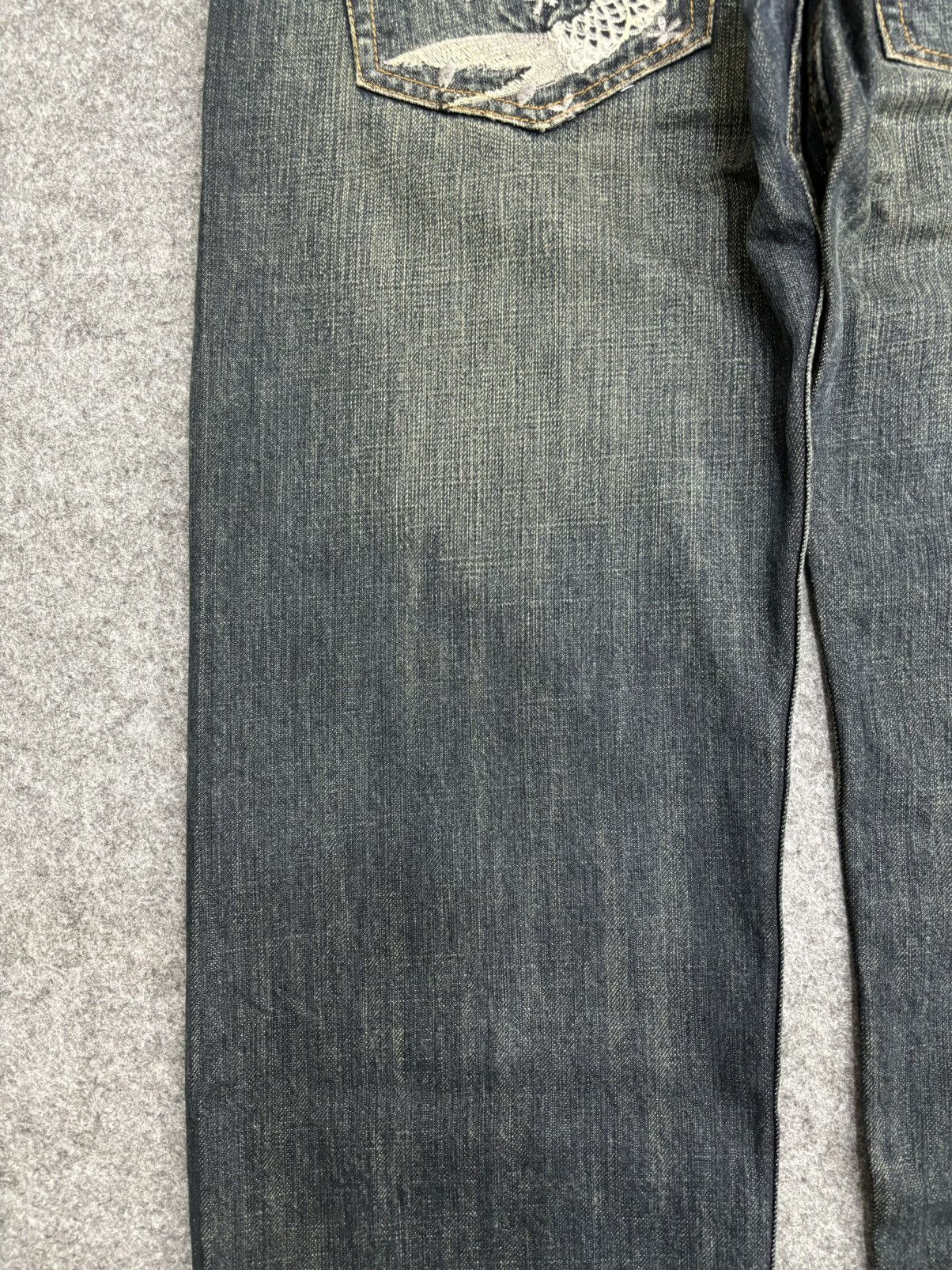 Designer 💥Japanese Brand Koi Fish Embroidery Double Pocket Denim F542 Size US 31 - 13 Thumbnail