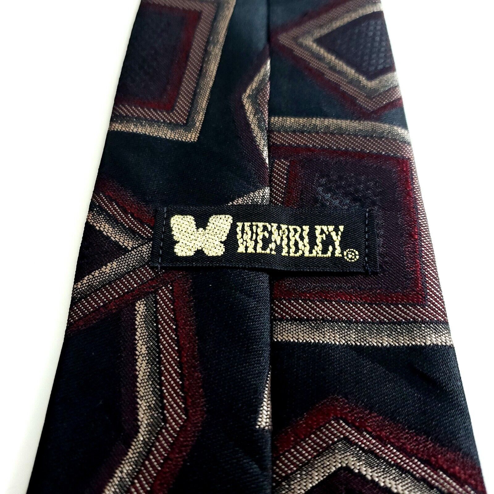 Other Wembley Polyester Green Red Woven Abstract Metallic Tie Size ONE SIZE - 3 Thumbnail