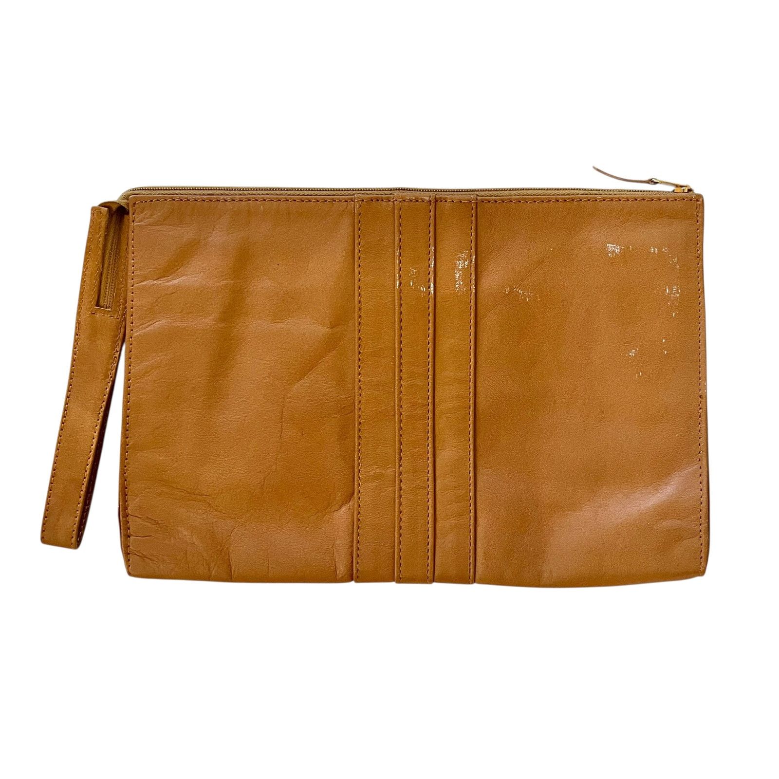 Nina Ricci × Vintage Nina Ricci Vintage Camel Tan Leather Wristlet Evening Bag Size ONE SIZE - 2 Thumbnail