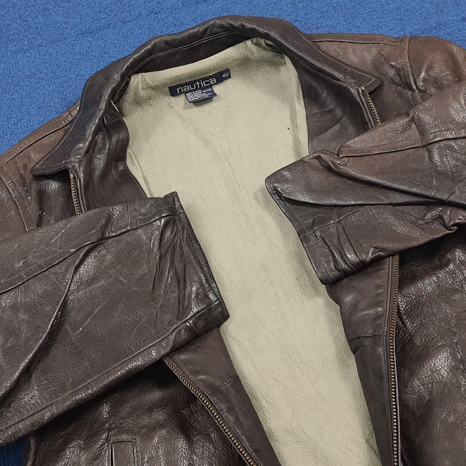 Nautica Nautica Vintage Custom Skeleton Bone Leather Jacket C290N28 Size US M / EU 48-50 / 2 - 5 Thumbnail