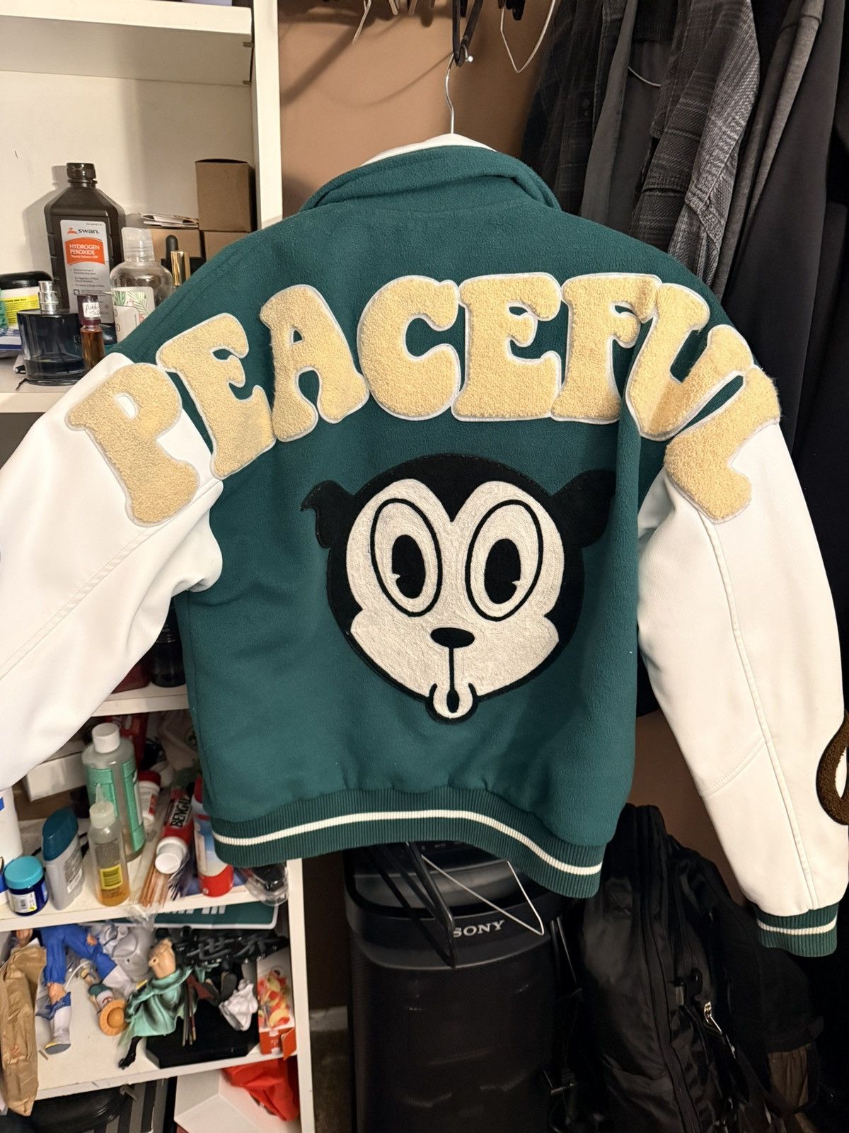 Other The Peaceful People Green Varsity Jacket Size US M / EU 48-50 / 2 - 2 Thumbnail
