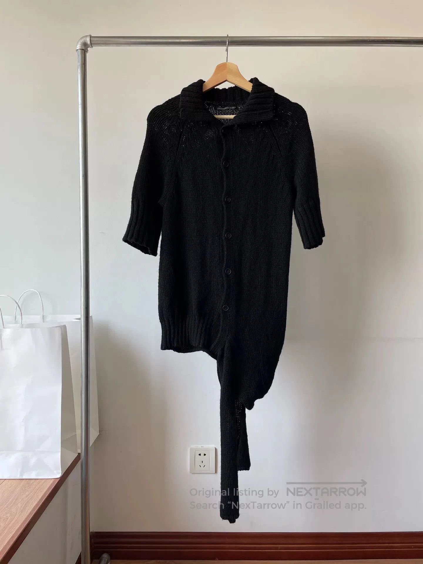 Yohji Yamamoto Yohji Yamamoto Noir Asymmetric Knit Cardigan. Size L / US 10 / IT 46 - 1 Thumbnail