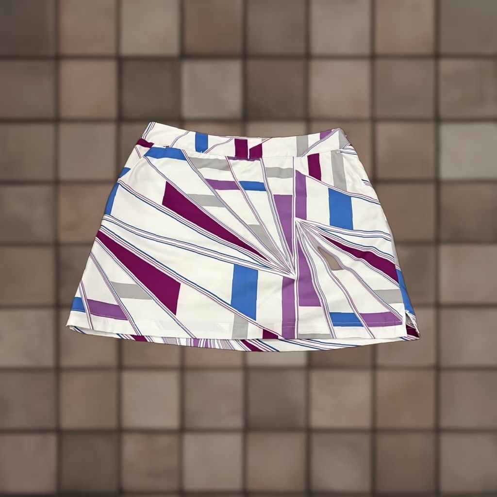 Adidas Adidas ClimaCool Skort Women Sz 6 Pockets Athletic Tennis Golf Hiking Knit Stretch Polyester Spandex Multicolor Geometric Pattern Size 28" / US 6 / IT 42 - 1 Thumbnail