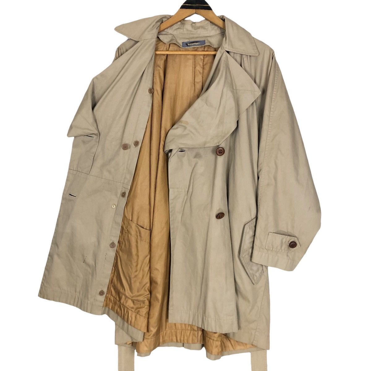 Issey Miyake Vintage 80s Issey Miyake Wide Collar Trench Coat Size US L / EU 52-54 / 3 - 9 Thumbnail