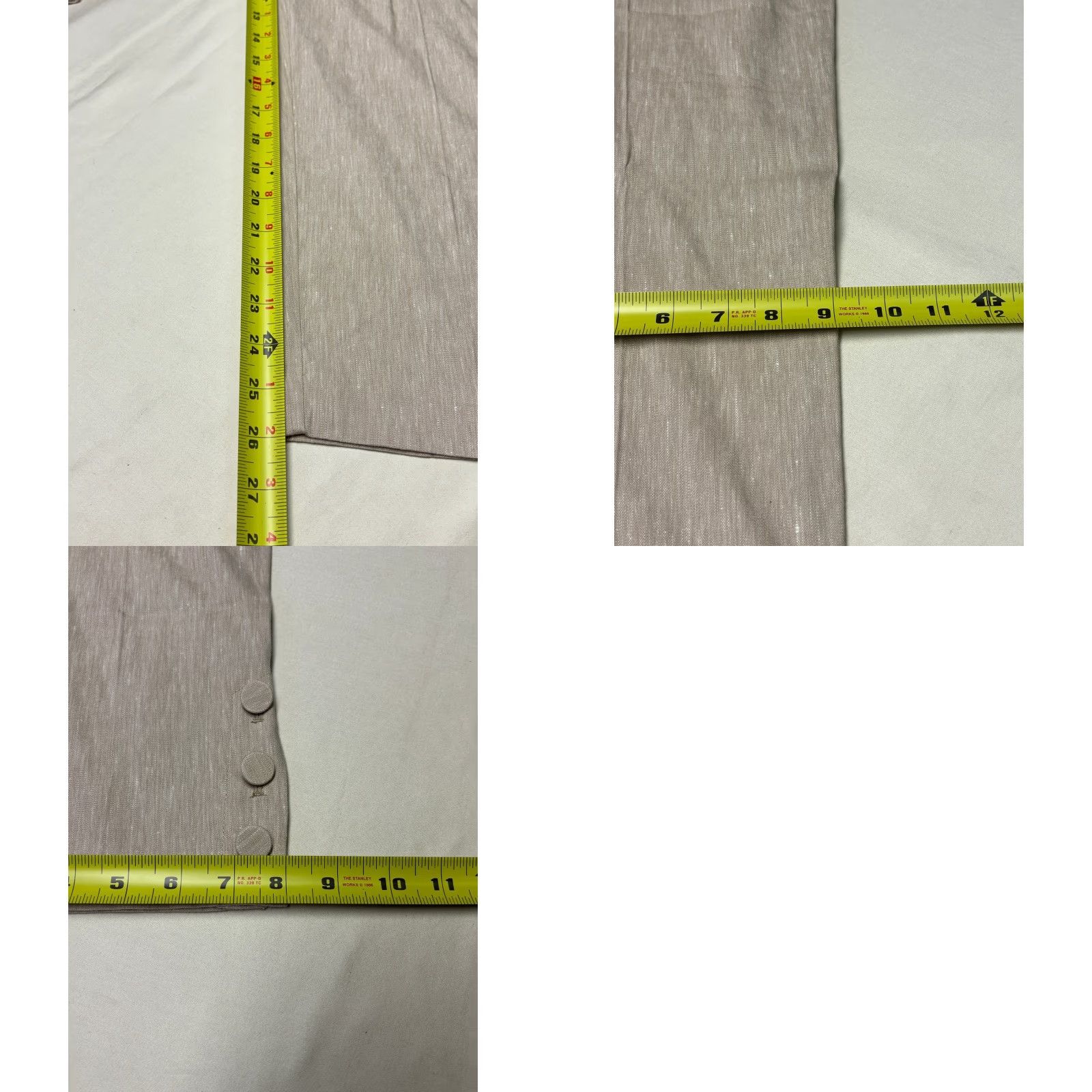 J. Jill NWT J. Jill Linen Stretch Pants Macadam Beige Side Zip Button Ankle Large Size 36" / US 14 / IT 50 - 9 Thumbnail