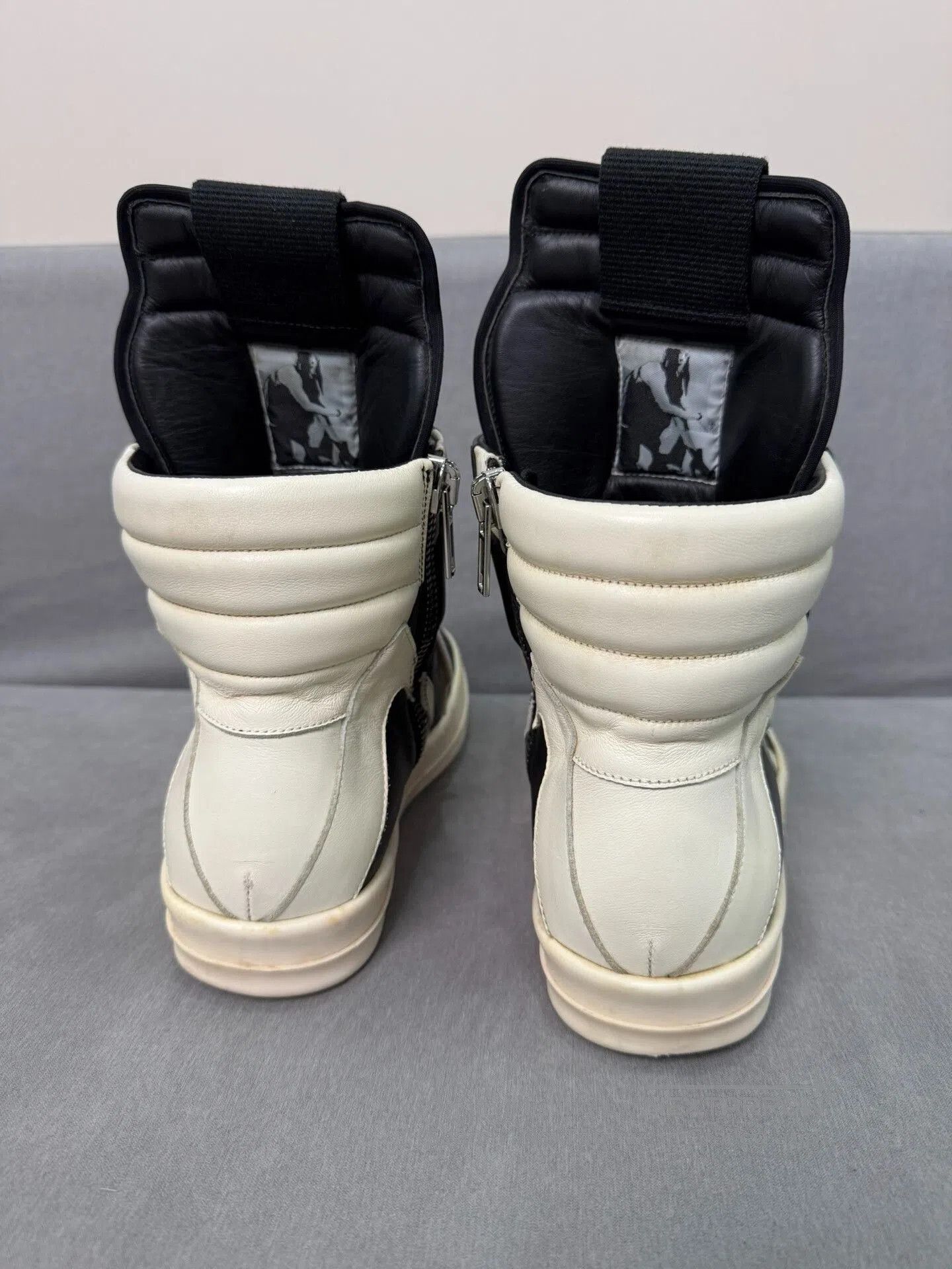 Rick Owens rick owens black and white high-top sneakers. Size US 9 / EU 42 - 5 Thumbnail