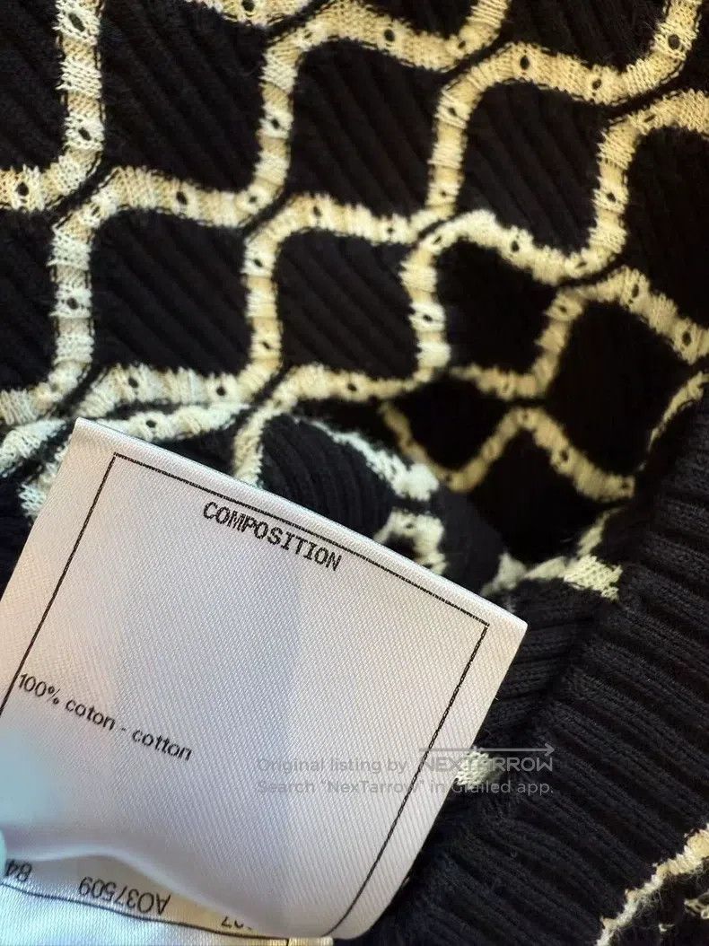 Chanel Chanel Black and white diamond knitted short sleeves Size XXS / US 00 / IT 34 - 7 Thumbnail
