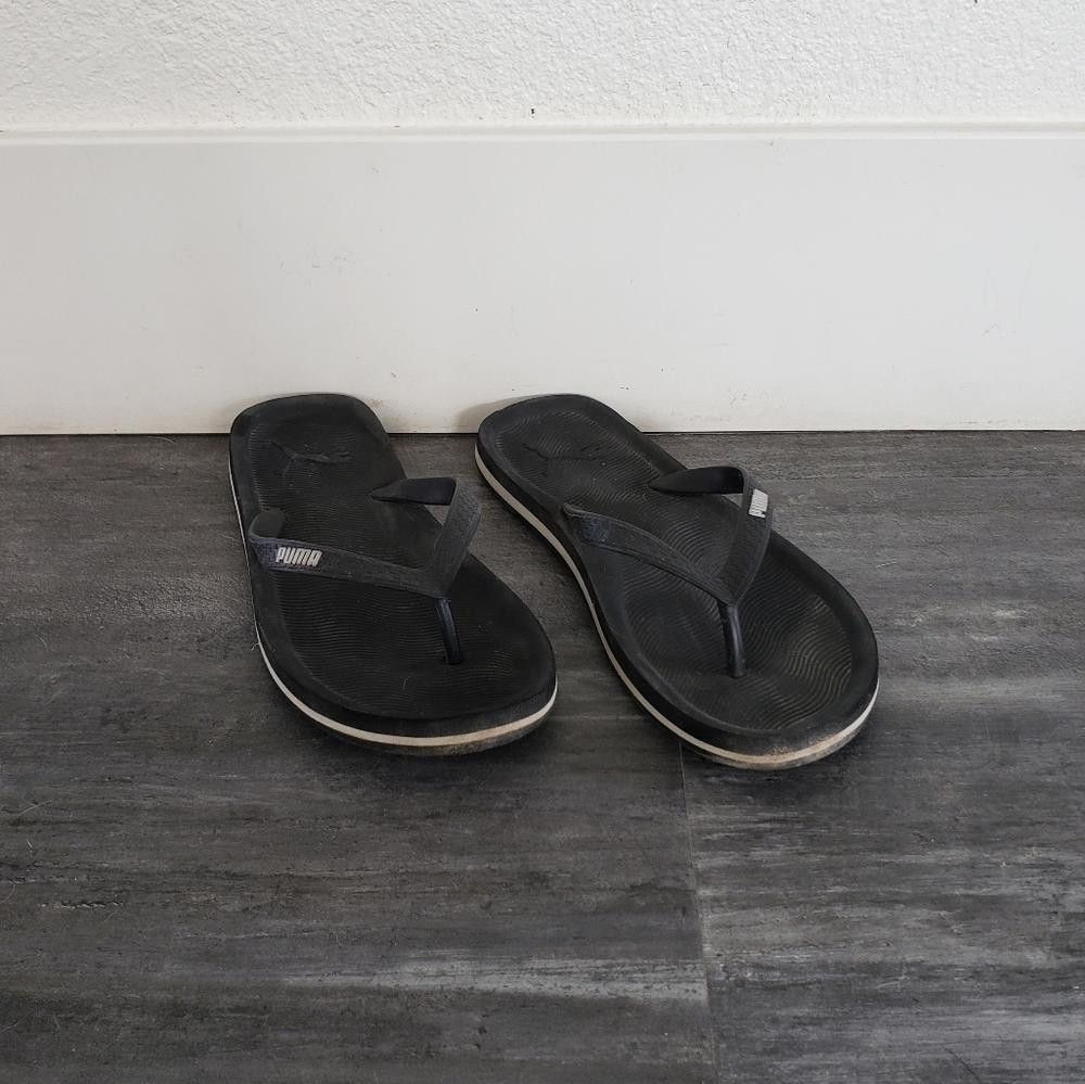 Puma Black White Detailed Puma Classic Sandal Size US 6 / IT 36 - 2 Thumbnail