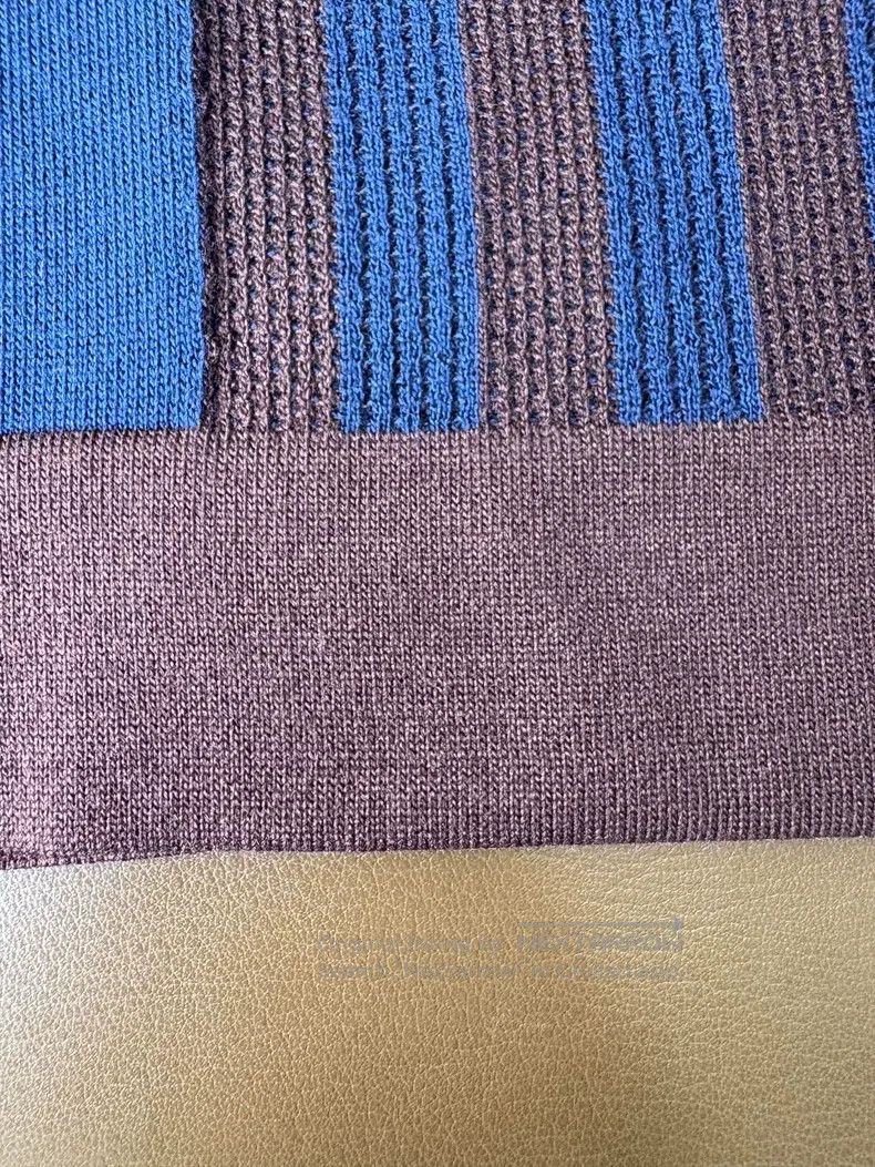 Hermes Hermes Blue and Brown Geometric Pattern Round Neck Short S Size XS / US 0-2 / IT 36-38 - 4 Thumbnail