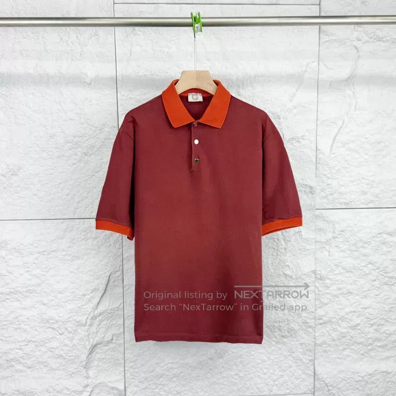 Hermes Hermes Brick Red Patchwork Vertical Button Short Sleeve Po Size US XL / EU 56 / 4 - 1 Thumbnail