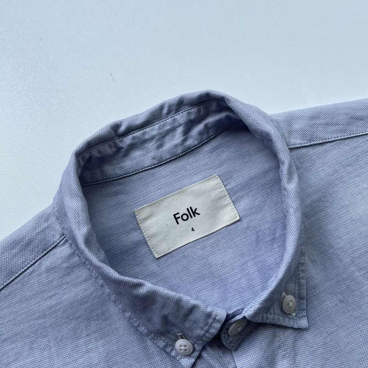 Folk Folk Pocket Relaxed Fit Lightweight Button Ups Shirt Blue Size US L / EU 52-54 / 3 - 6 Thumbnail