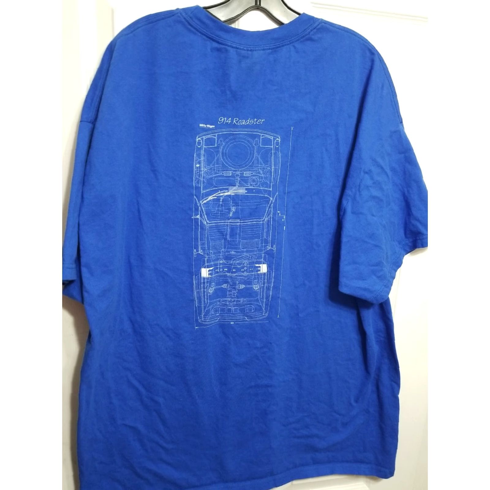 Vintage VINTAGE Porsche 914 ROADSTER Auto Car Racing SHIRT 2XL Shirt Mens Blue 70s 80s Logo Crew Neck Short Sleeve Size US XXL / EU 58 / 5 - 4 Thumbnail