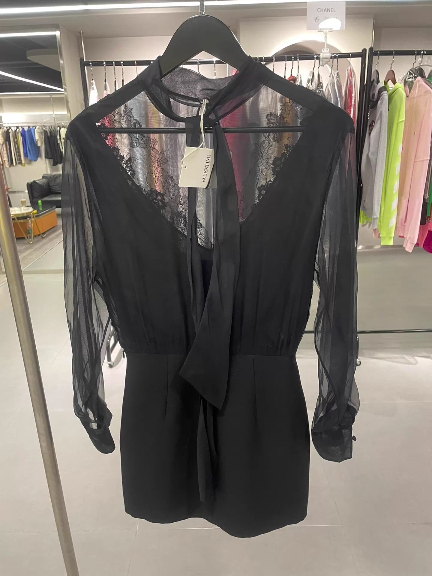 Valentino Valentino women's black lace - paneled NWT dress Size XS / US 0-2 / IT 36-38 - 2 Thumbnail