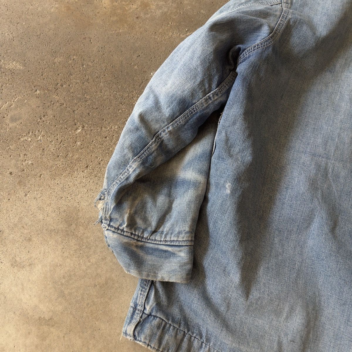 Vintage Sears Thrashed Faded Distressed Chore Coat ERD Grunge RRL Size US L / EU 52-54 / 3 - 13 Thumbnail
