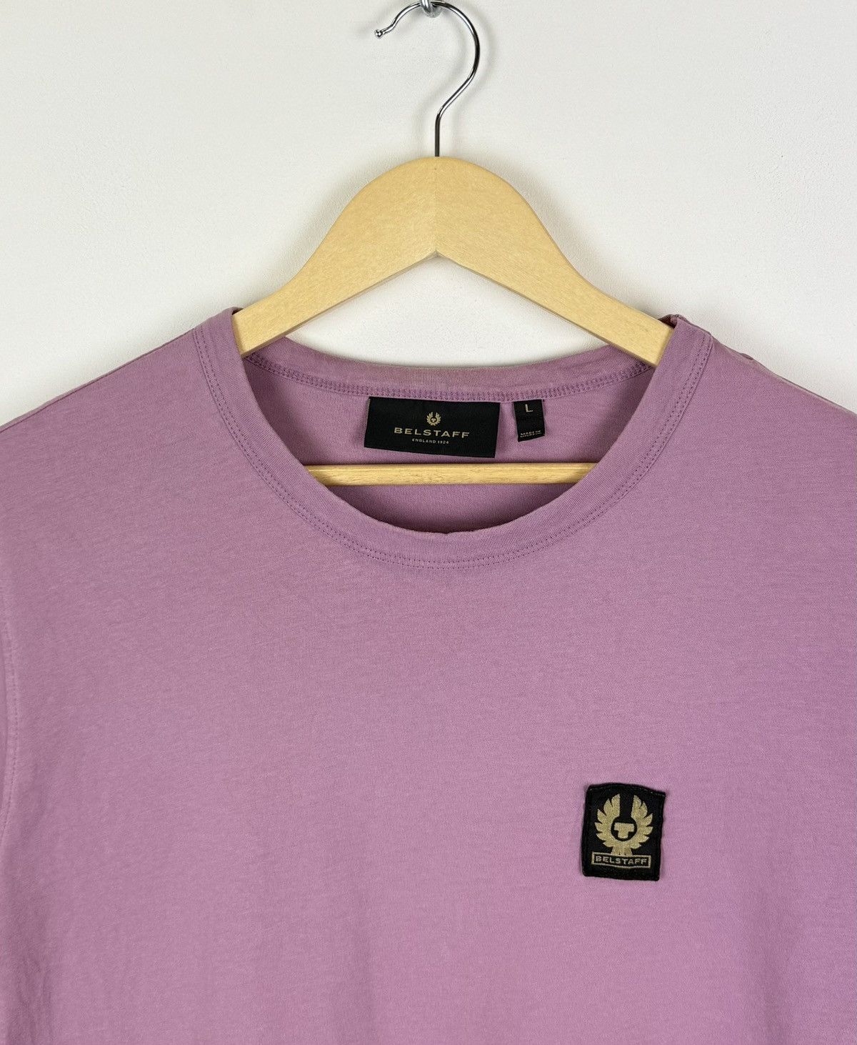 Belstaff Belstaff Short Sleeve Crew Neck T-shirt Lavender Top Patch Size US L / EU 52-54 / 3 - 5 Thumbnail