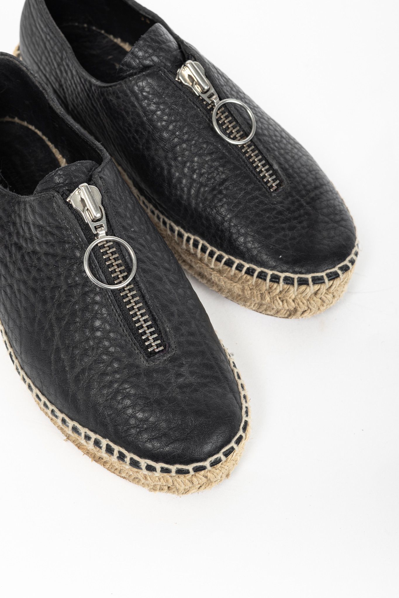 Alexander Wang Alexander Wang Devon Black Leather Espadrille Sneakers Size US 5.5 / IT 35.5 - 5 Thumbnail