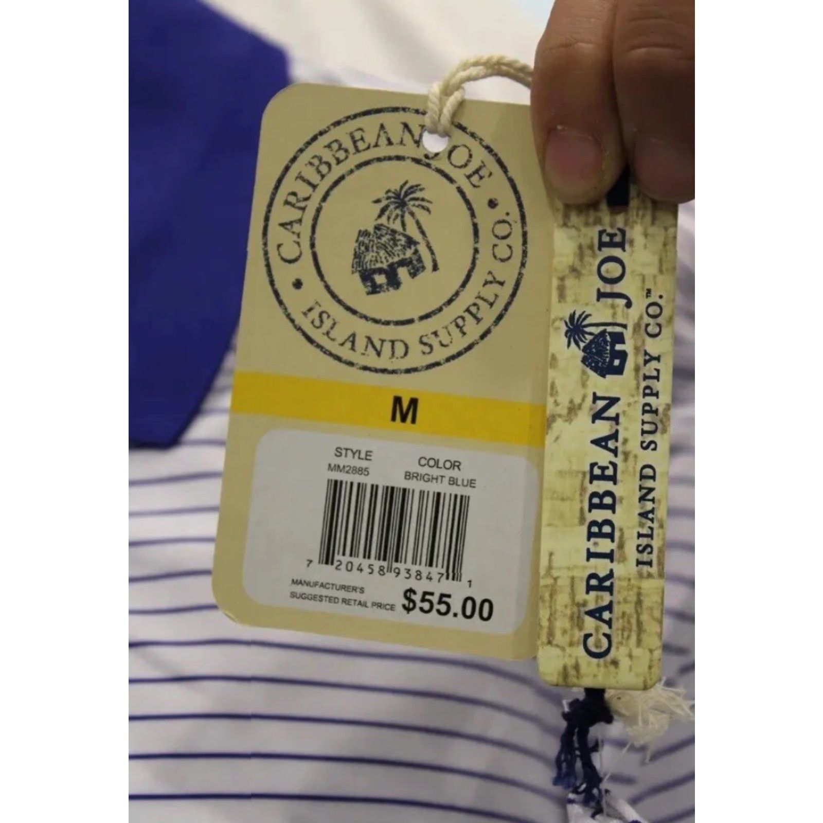 Vintage NEW Caribbean Joe Polo Shirt Striped Blue Size M Men Size US M / EU 48-50 / 2 - 3 Thumbnail