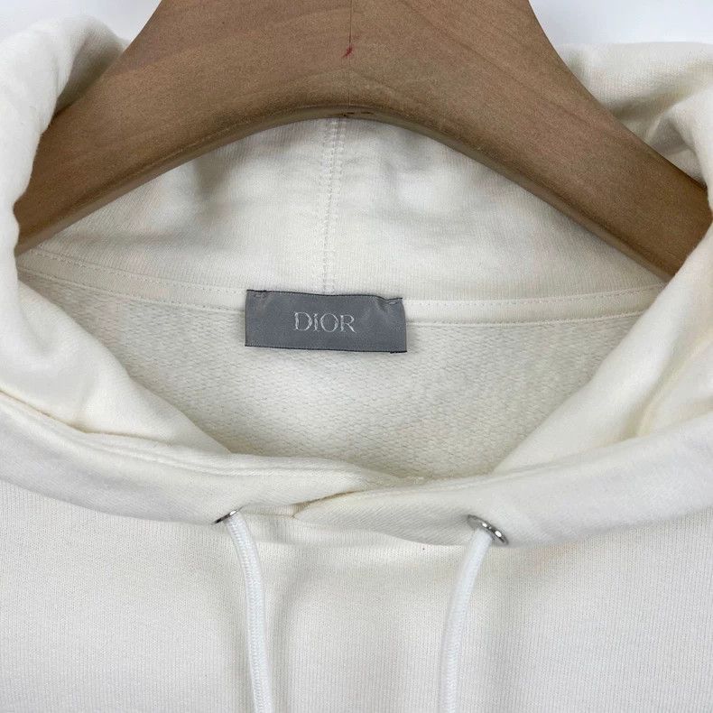Dior Dior Dior White Logo Hoodie with Drawstring-2507 Size US XXS / EU 40 - 3 Thumbnail