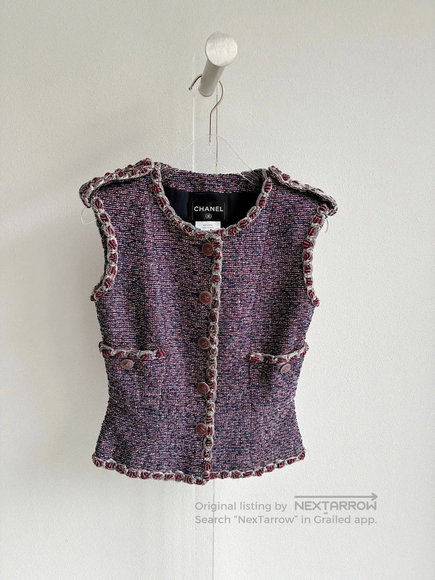Chanel Chanel 16P Purple Tweed Vest. Size XXS / US 00 / IT 34 - 2 Thumbnail