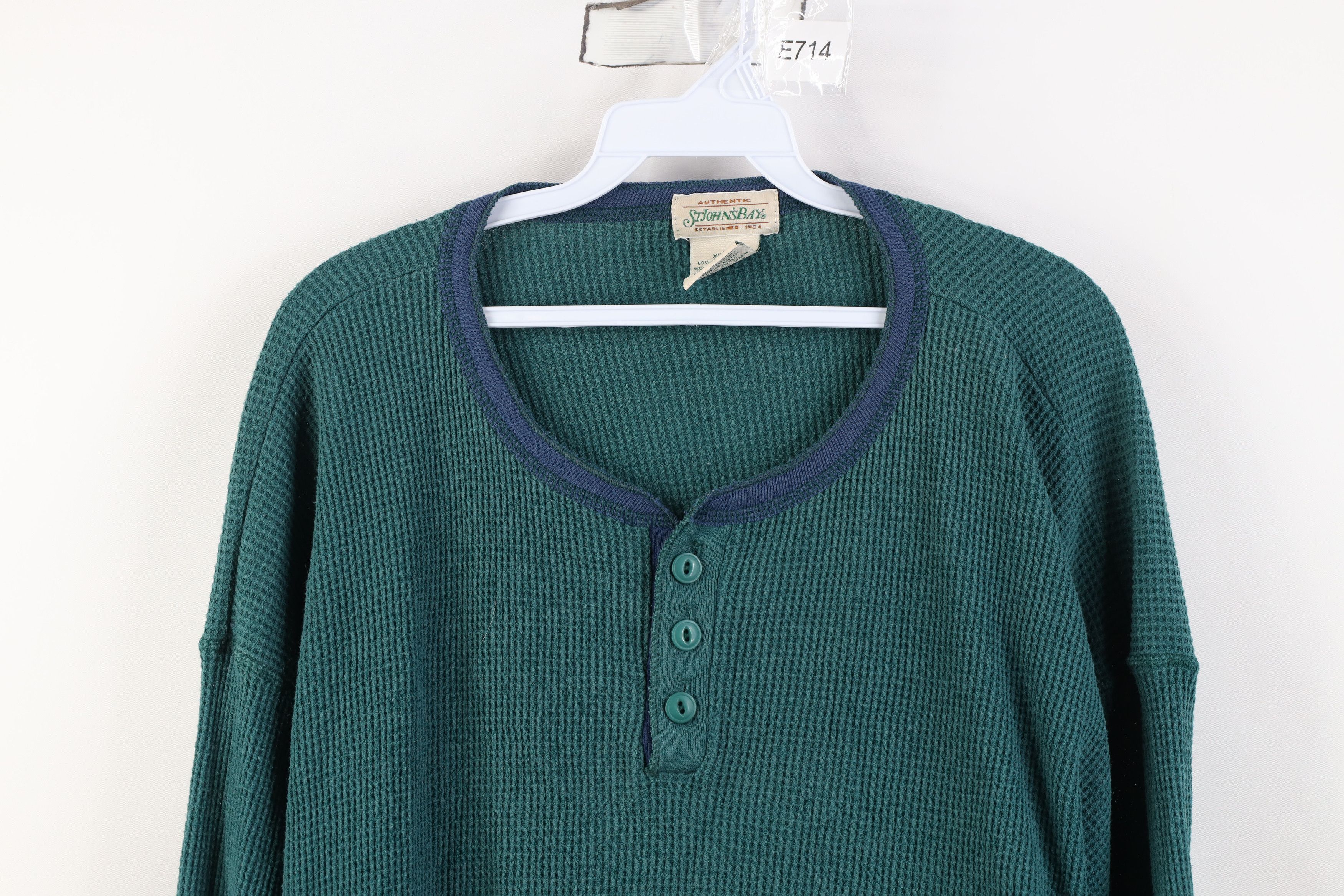 Vintage Vintage 90s Streetwear Knit Long Sleeve Henley T-Shirt USA Size US XL / EU 56 / 4 - 2 Thumbnail