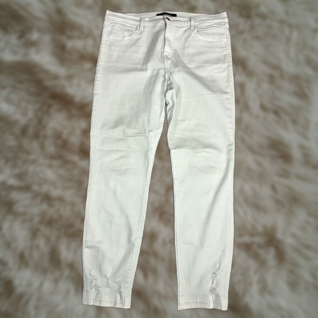 J Brand J Brand Alana Women's Light Distressed Ankle Jeans High Rise Cotton W34 Light green 27.5in Inseam Womens Jeans Size 24" / US 00 / IT 34 - 1 Thumbnail