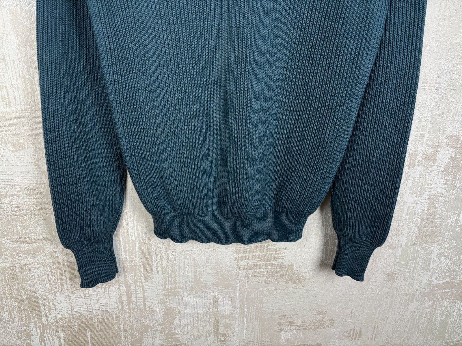 Roberto Collina Roberto Collina Dark Teal Knit Wool Sweater Crew Neck Size US M / EU 48-50 / 2 - 11 Thumbnail
