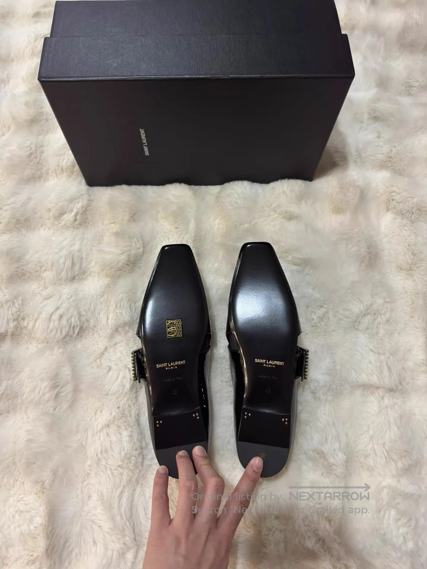 Saint Laurent Paris Black Patent Leather Slip. Size US 7 / EU 40 - 5 Thumbnail