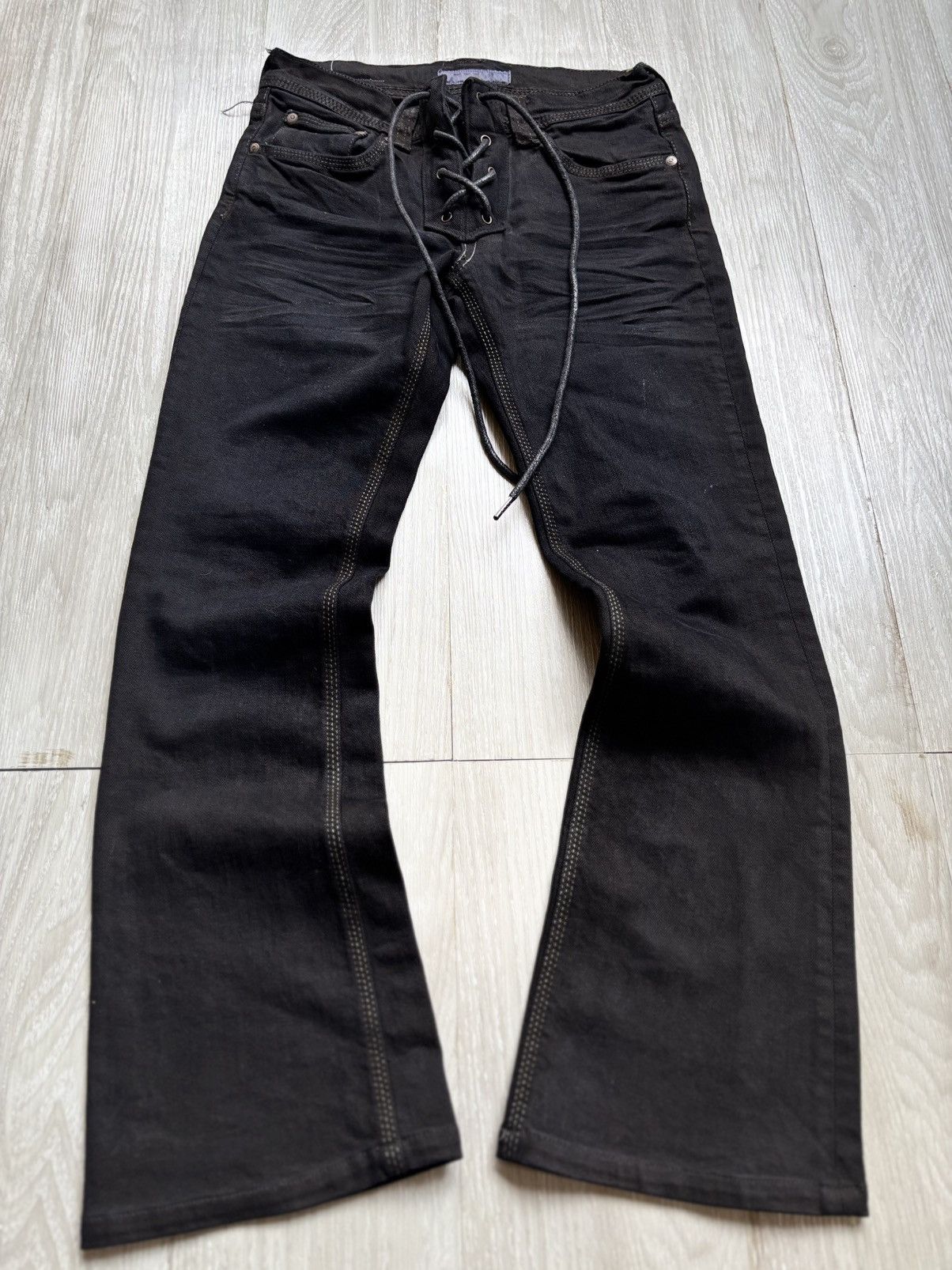 Japanese Brand Dmg lace up flare jeans Size US 26 / EU 42 - 1 Thumbnail
