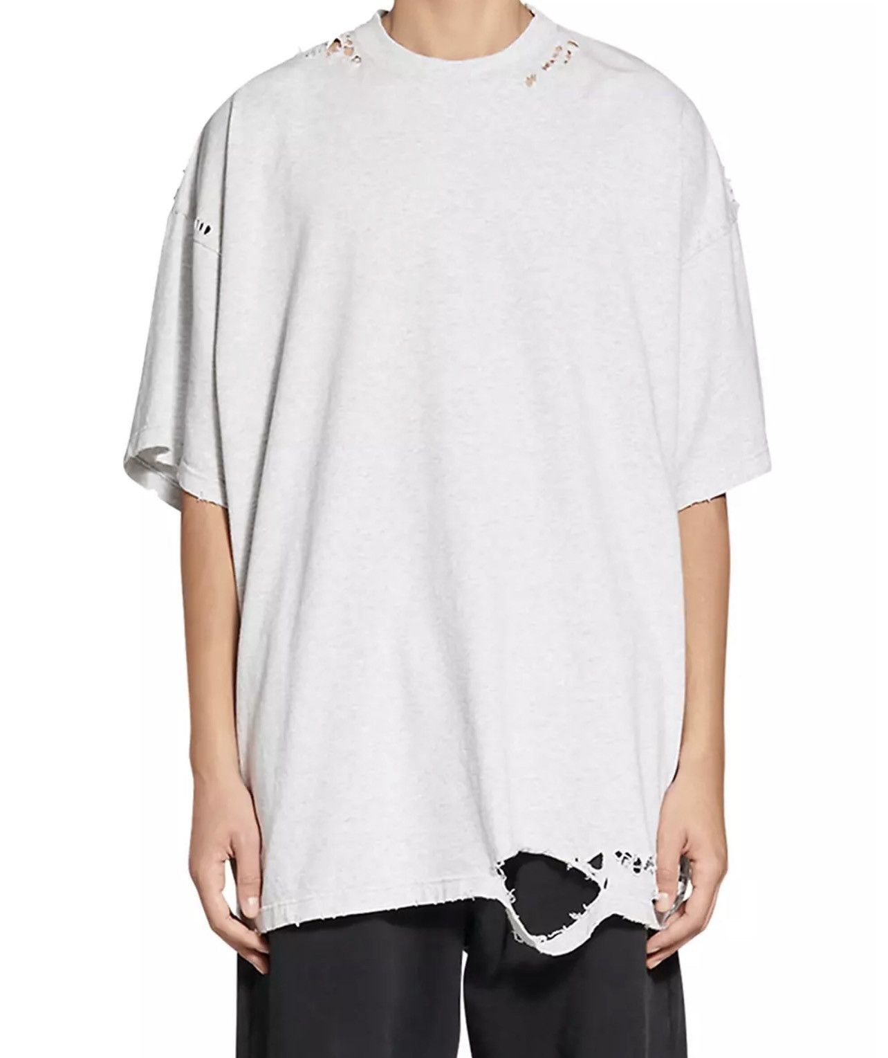 Image of Balenciaga 3B Sports Icon Repaired T-Shirt Oversized in Grey, Men's (Size XL)