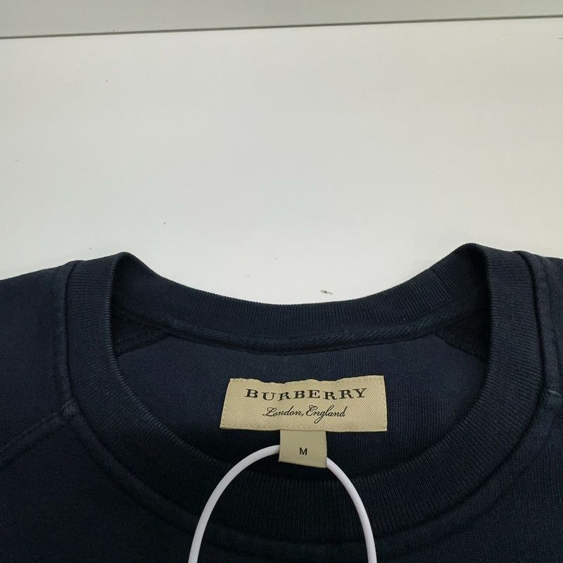 Burberry Burberry Navy Blue Logo Embroidered Sweatshirt 0079 Size US M / EU 48-50 / 2 - 1 Thumbnail