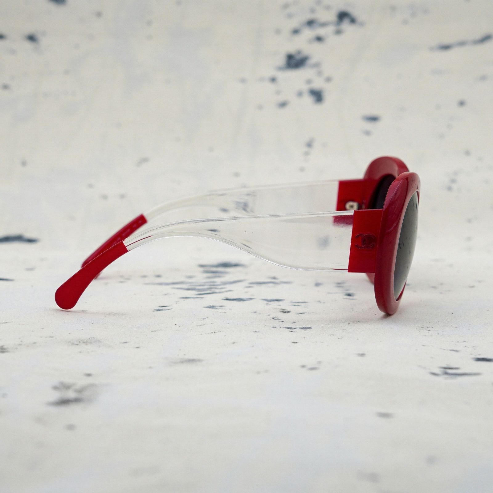 Chanel Chanel red oval grey gradient cc logo fashion sunglasses Size ONE SIZE - 3 Thumbnail