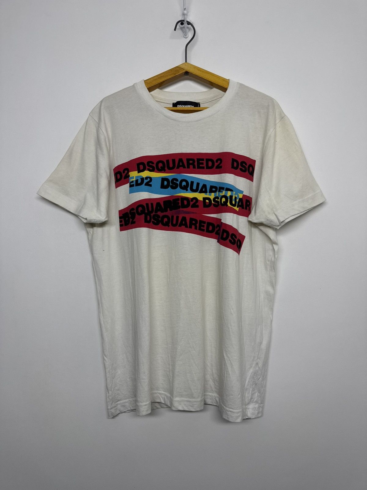 Dsquared2 Vintage Y2k Dsquared2 Tape Logo Designer T-Shirt Size US M / EU 48-50 / 2 - 2 Thumbnail