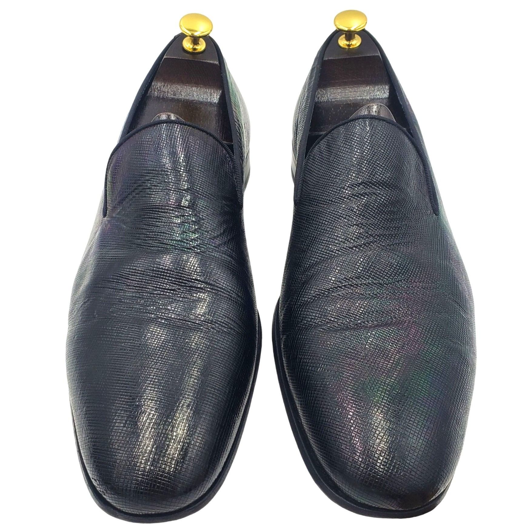 Mezlan Mezlan Cole ll Men's size 14 Black Iridescent Leather loafer Size US 14 / EU 47 - 2 Thumbnail