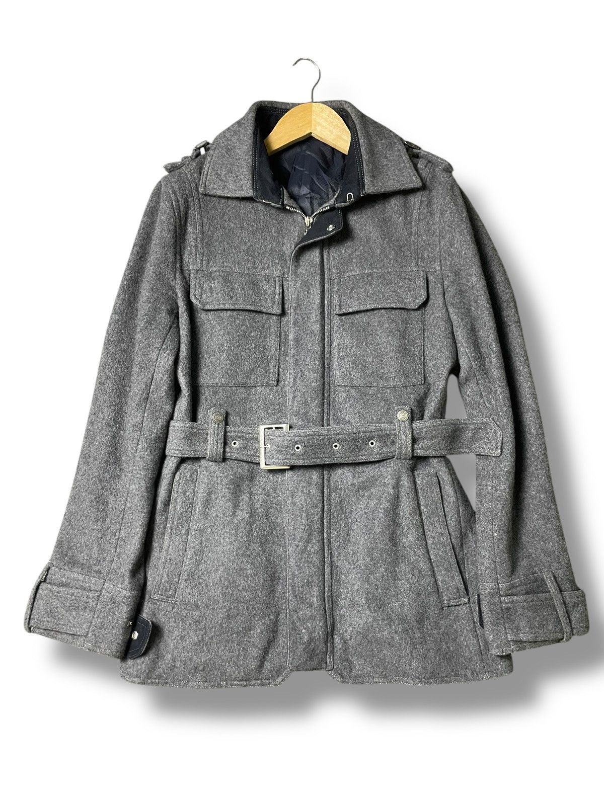 Tornado Mart Tornado Mart Brand Wool Belted Jacket (94) Size US L / EU 52-54 / 3 - 1 Thumbnail