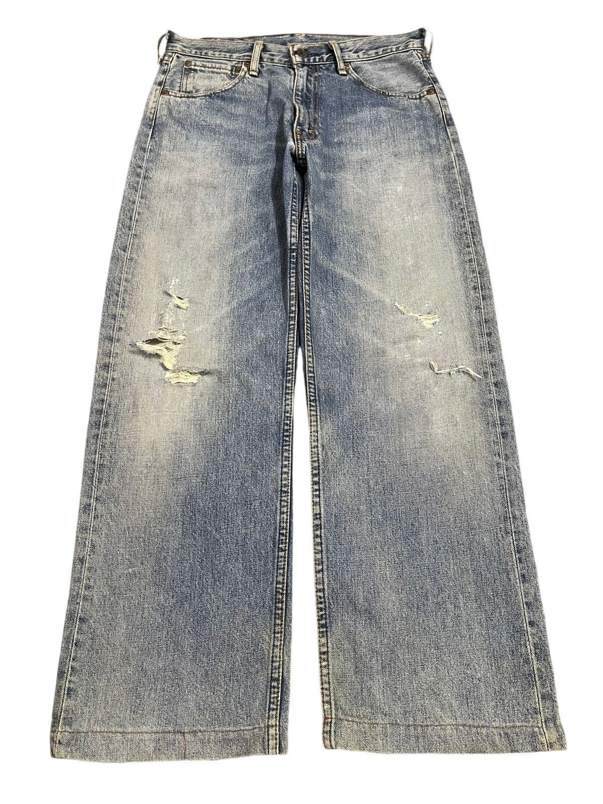Levi's Vintage 80s Levis 503 Blue Bleached Distressed Baggy Jeans Size US 31 - 1 Thumbnail