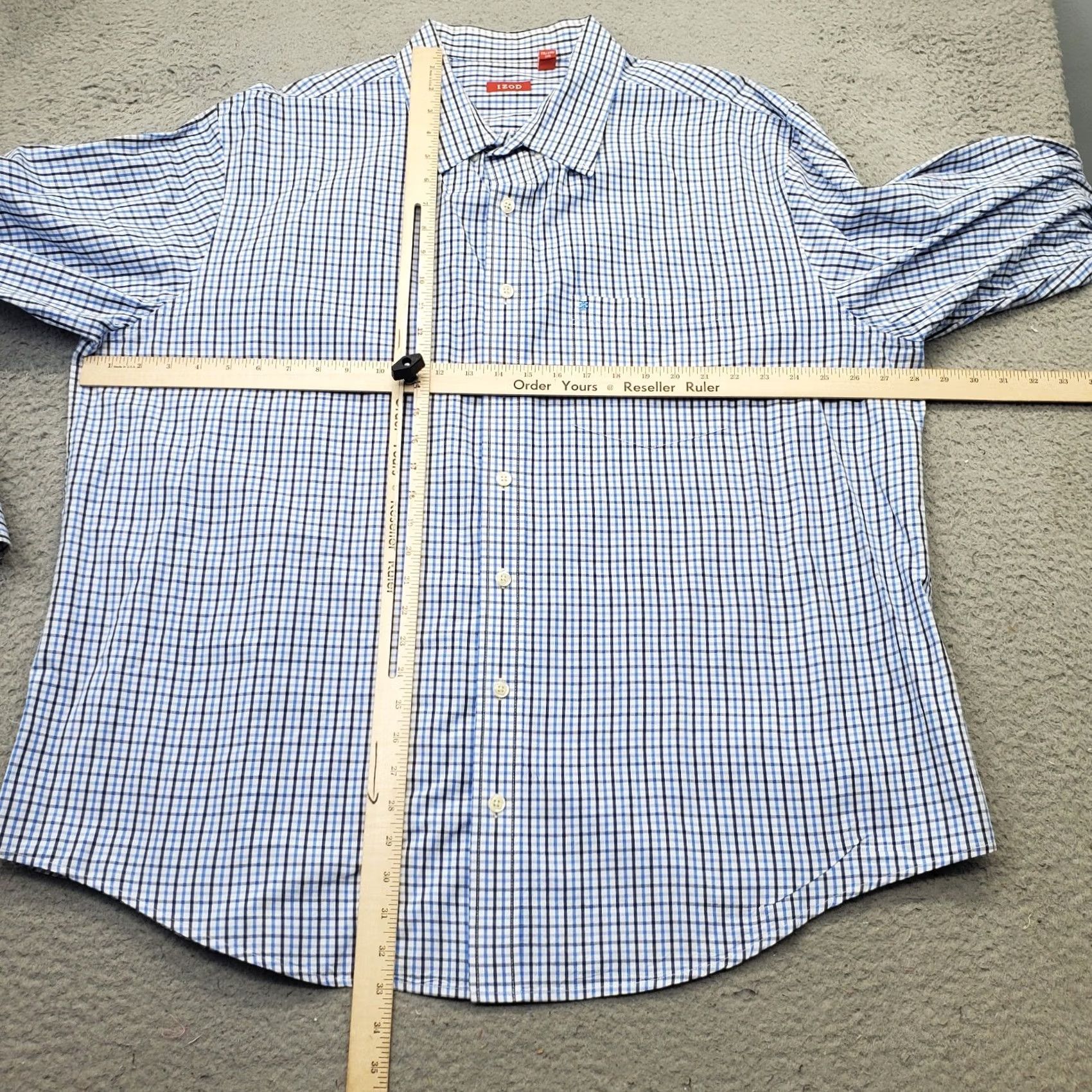 Izod IZOD Mens 2XL Shirt Multi Plaid Chest Pocket Embroidered Logo Collared Button Up Size US XXL / EU 58 / 5 - 4 Thumbnail