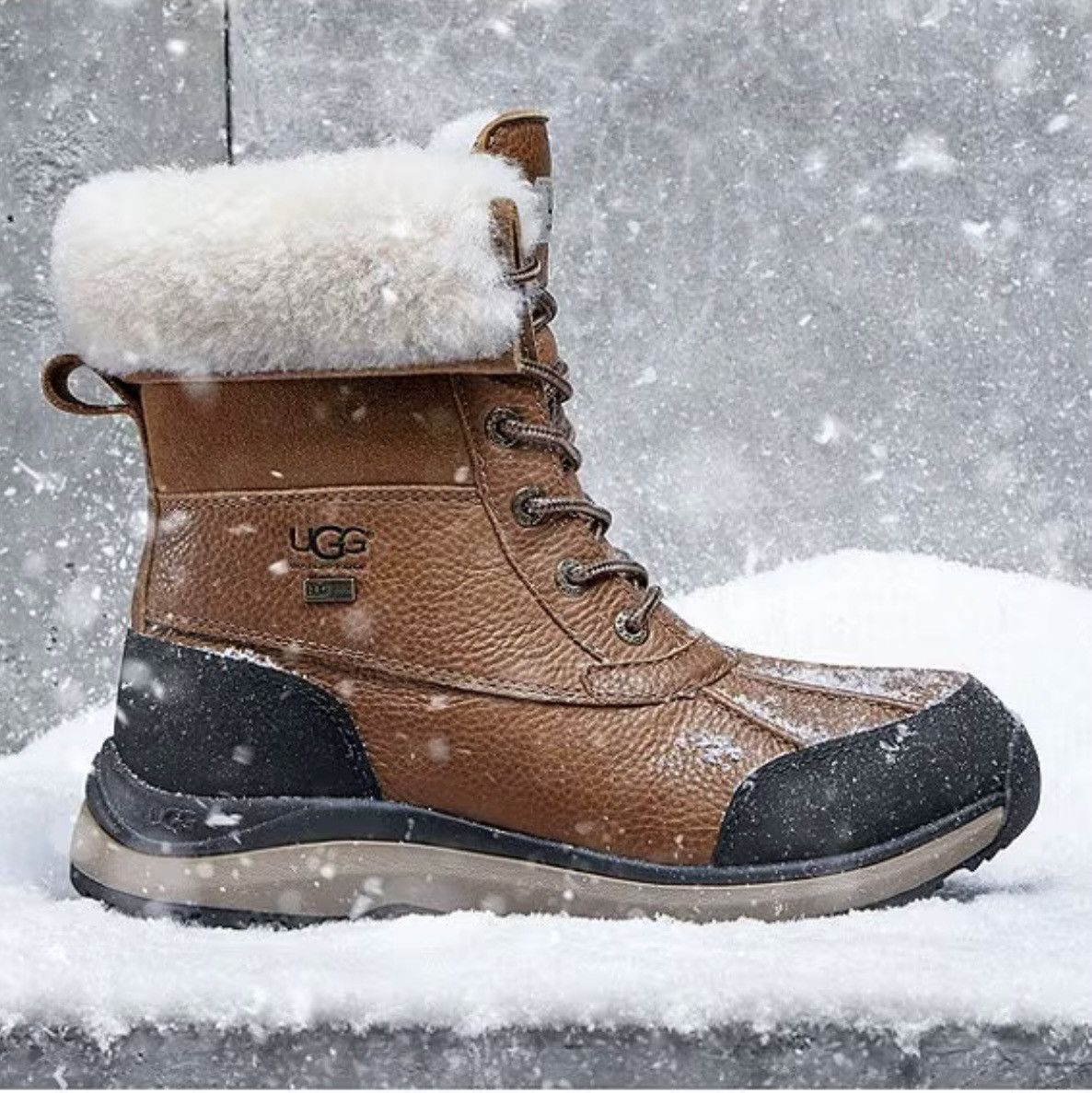 image of UGG Adirondack Iii Waterproof Cold Weather Booties in Brown, Women's (Size 9)