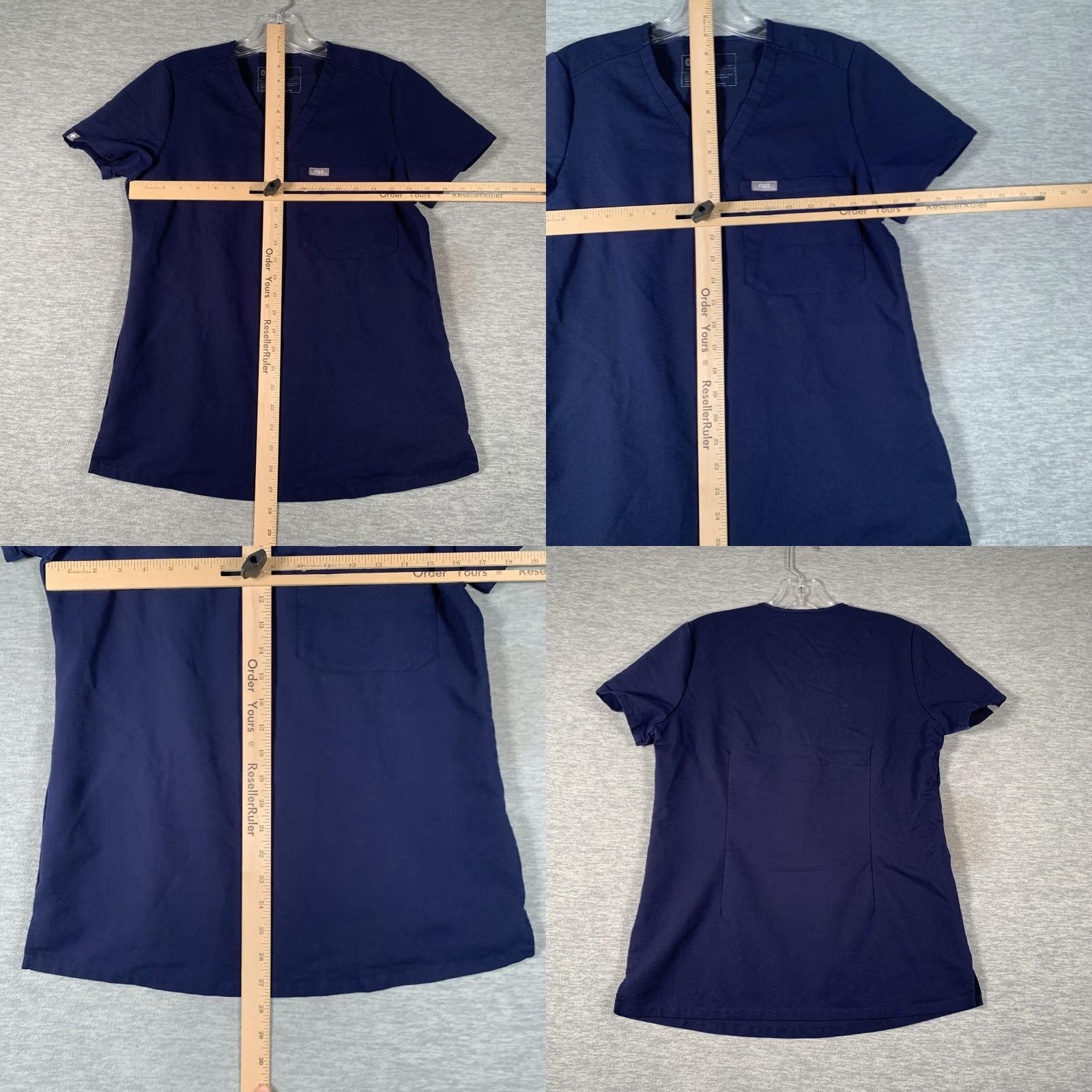 Vintage FIGS Scrub Top Womens XS Blue Technical Collection V Neck Pocket Tunic Size XS / US 0-2 / IT 36-38 - 8 Thumbnail