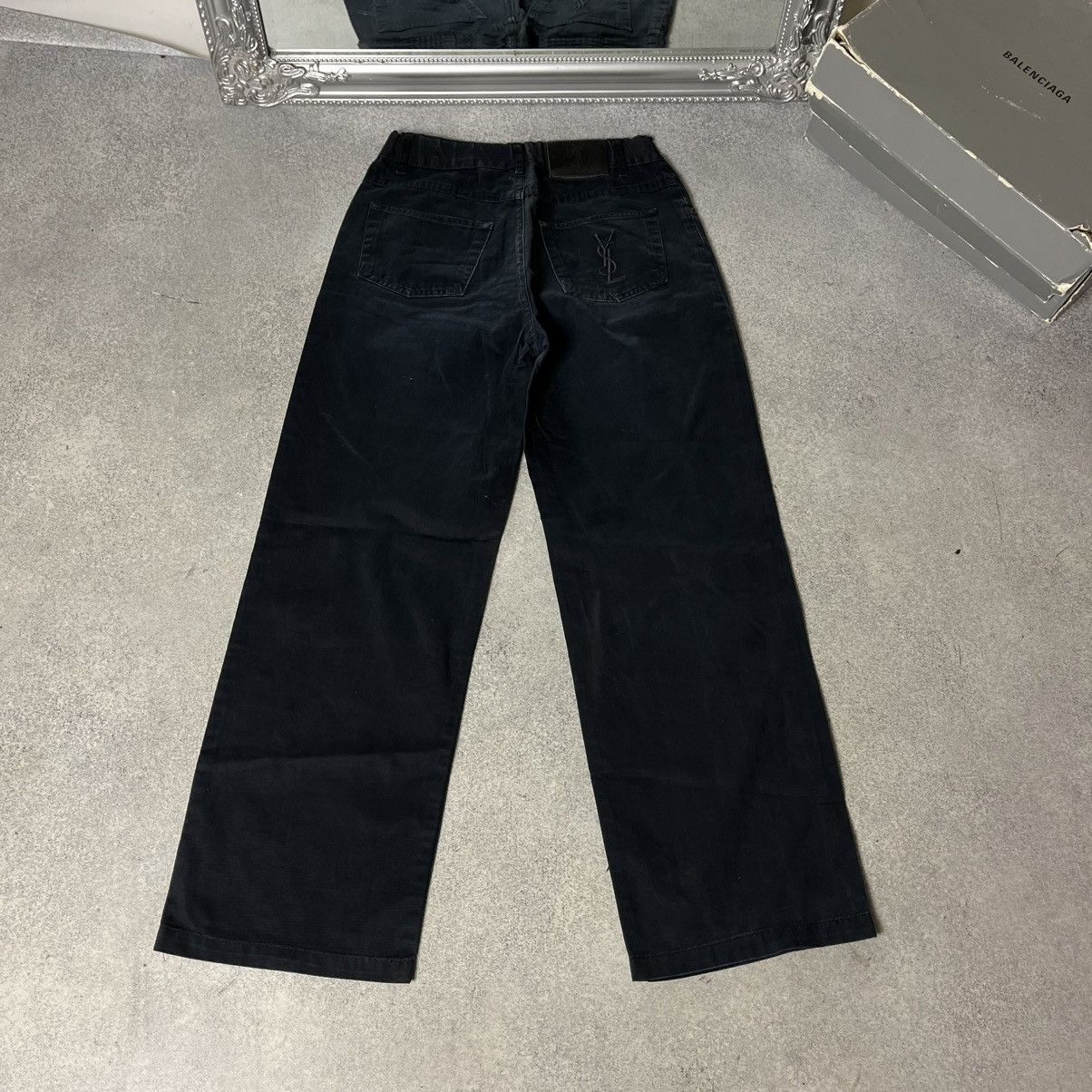Vintage Yves Saint Laurent Pants Big Logo YSL Denim Jeans