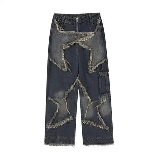 Jean × Vintage Streetwear Baggy Stars Design Jeans Size US 32 / EU 48 - 1 Thumbnail