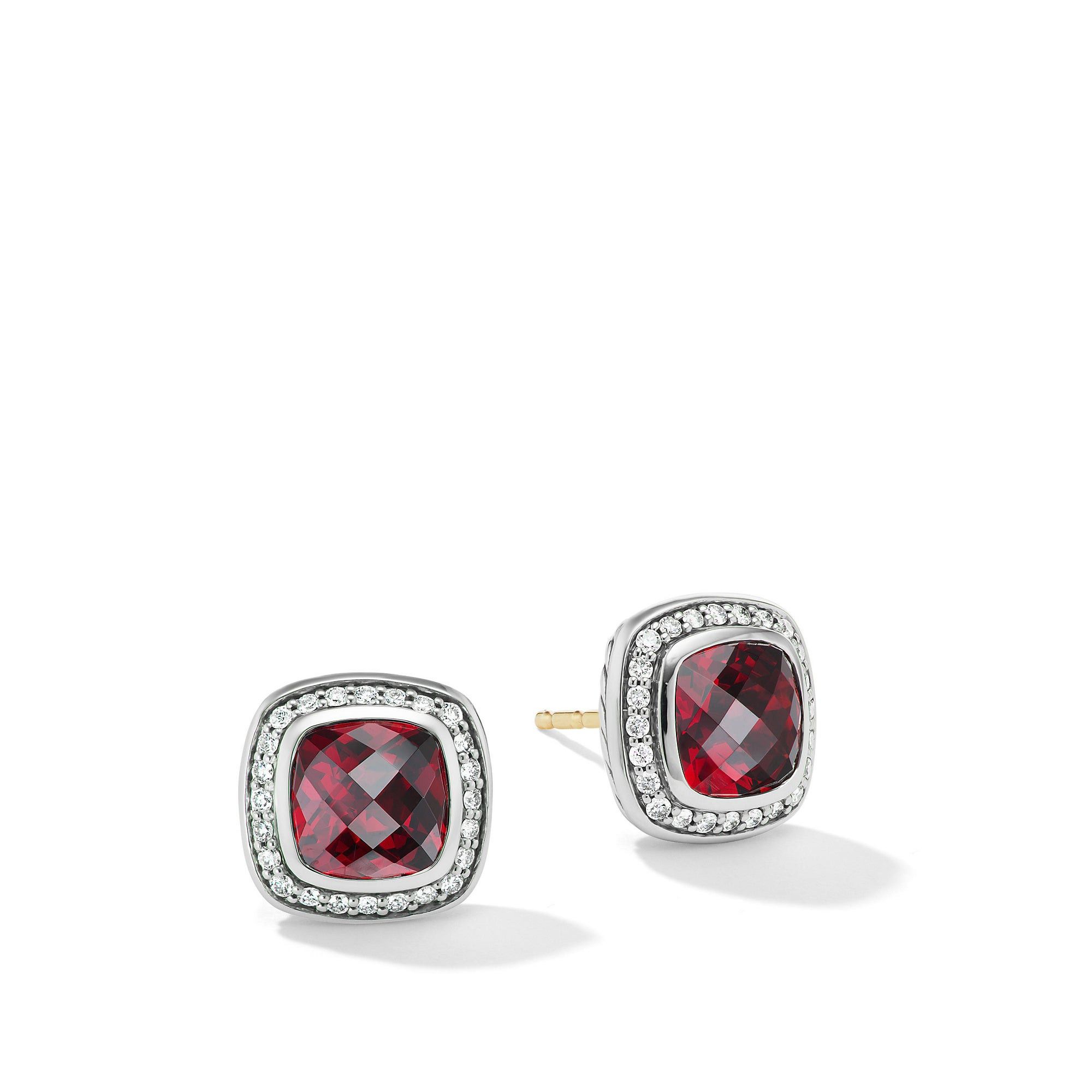 David Yurman o1w1db10525 E12310D Earrings in Silver & Garnet and Diamond Size ONE SIZE - 1 Thumbnail
