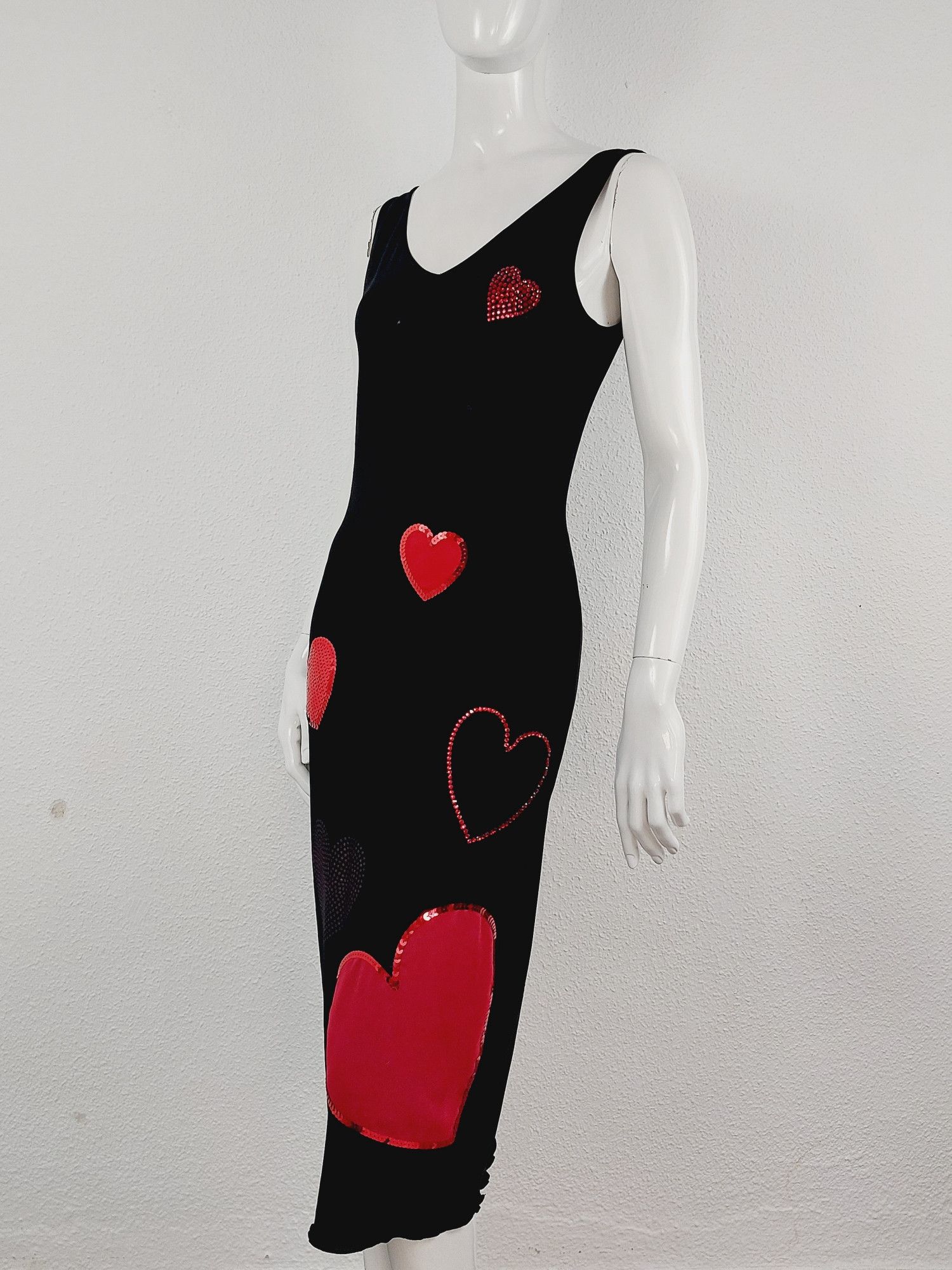 Moschino Moschino Heart Love Rhinestone Sequin Maxi Dress Size S / US 4 / IT 40 - 8 Thumbnail