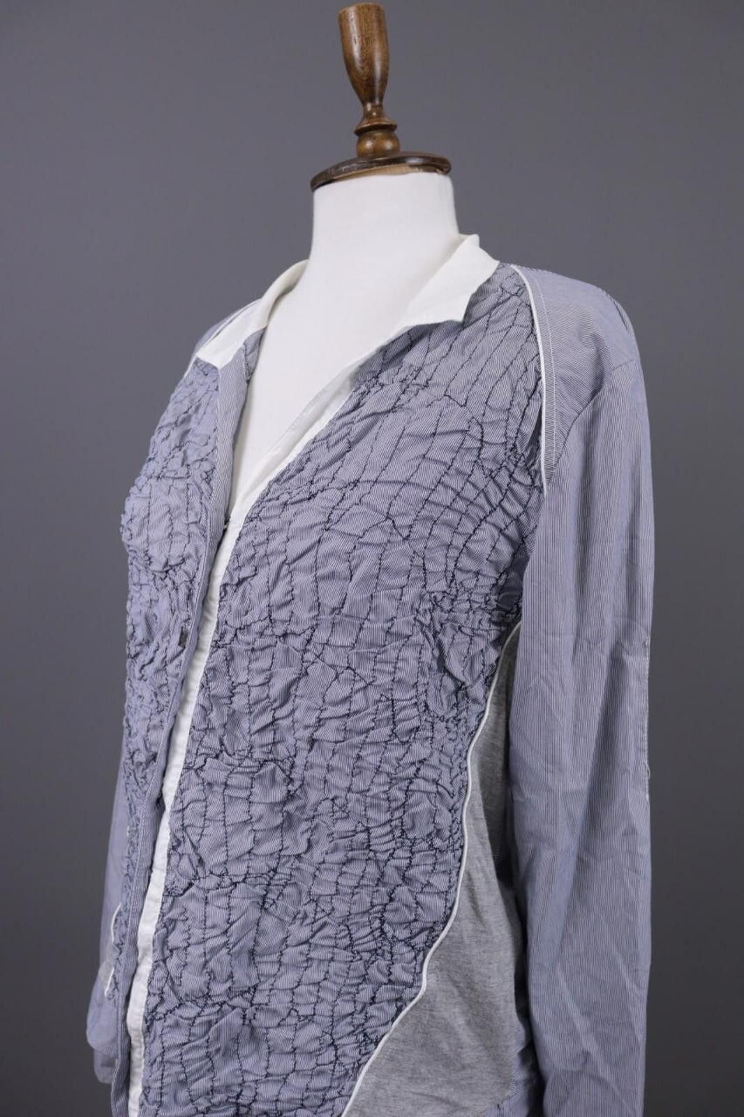 Designer Bottega Gray Designer Lagenlook Shirt Blouse Tunic Size XL Size XL / US 12-14 / IT 48-50 - 6 Thumbnail