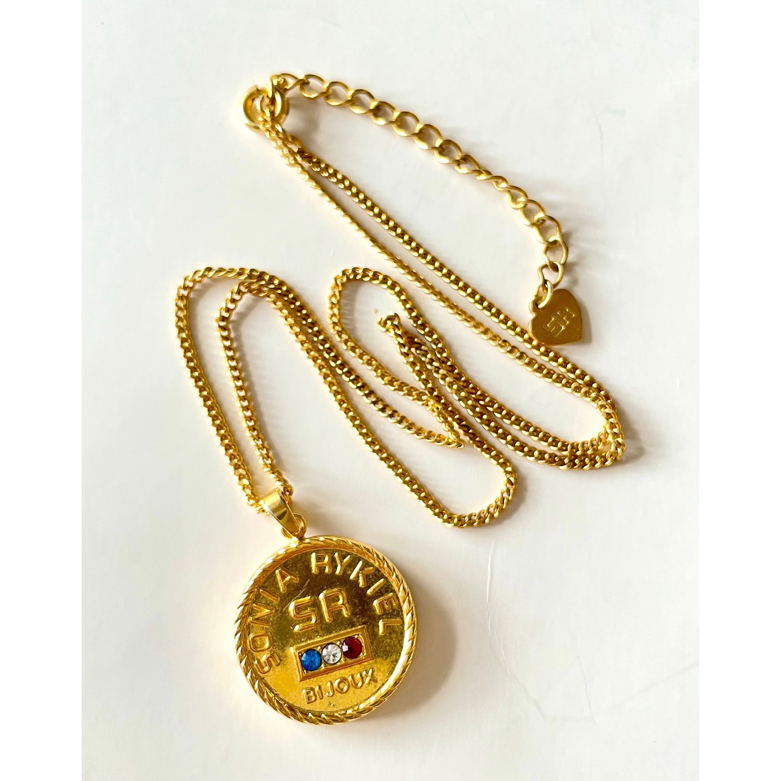 Sonia Rykiel Vintage Sonia Rykiel chain necklace with logo coin top. Size ONE SIZE - 6 Thumbnail