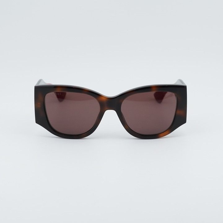 Gucci Gucci GG2115S 002 Sunglasses Dark Havana Cat Eye Frame Size ONE SIZE - 2 Thumbnail