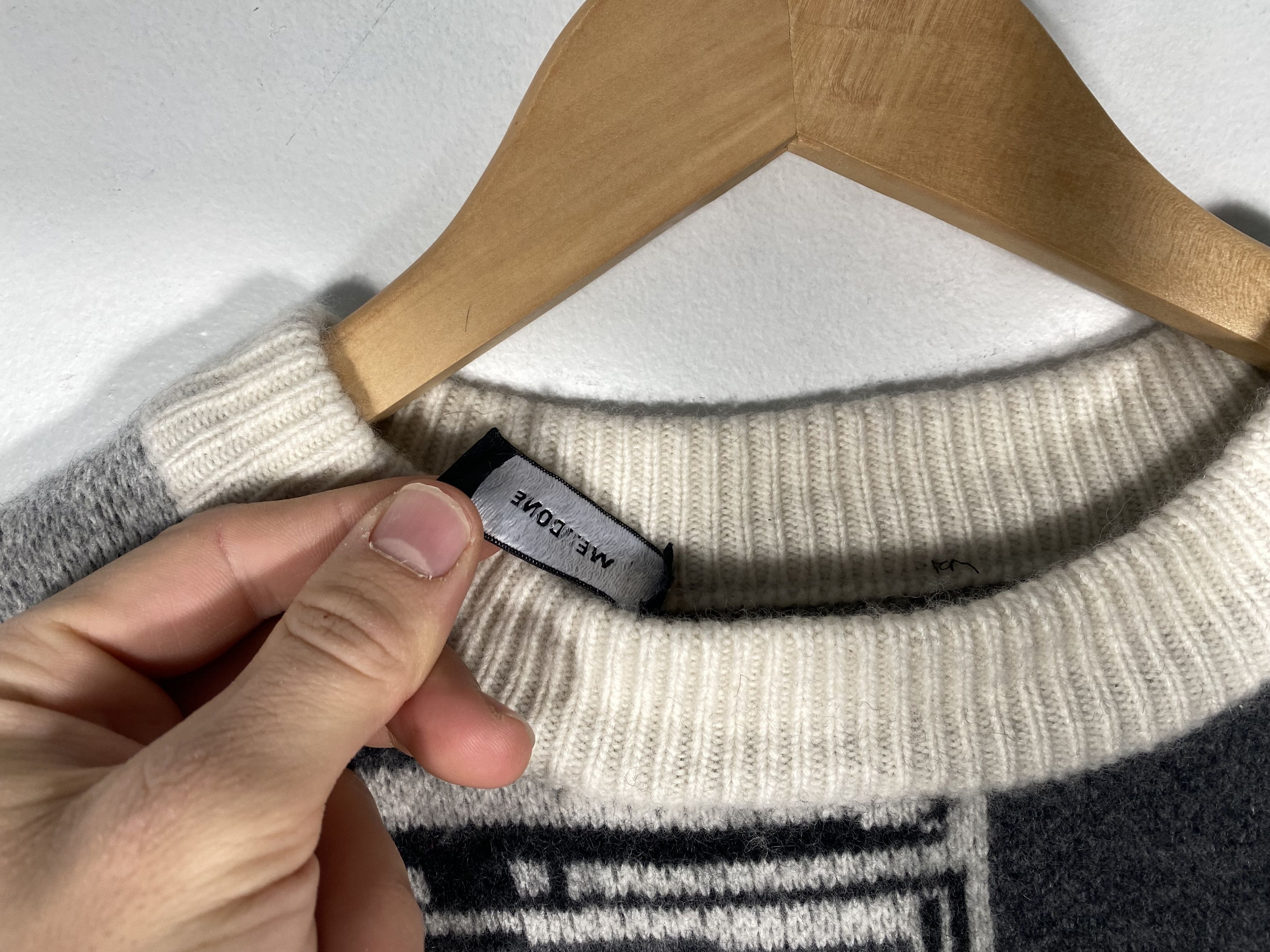 WE11DONE WE11DONE Ivory Flat Chain Graphic Jacquard Sweater Size US L / EU 52-54 / 3 - 5 Thumbnail