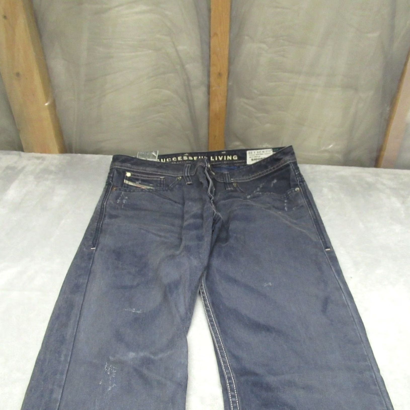 Diesel Diesel Shioner Jeans Slim Skinny 29x32 Dark Wash Denim Streetwear Men Blue 0801A Button Fly Size US 29 - 6 Thumbnail